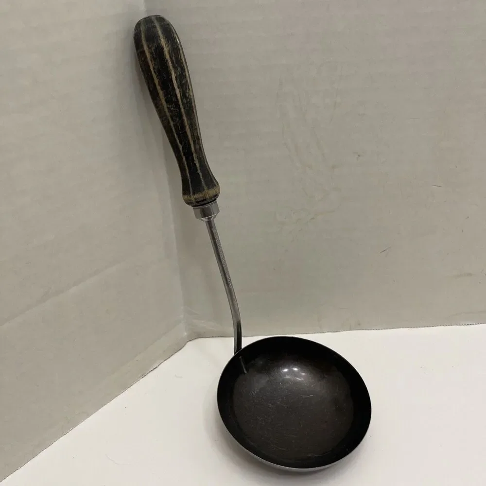 Vintage Boyle Stainless Steal Ladle Wooden Handle 10” Long Kitchen Utensil